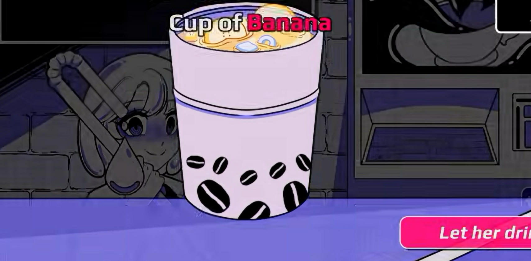 Anomalous Coffee Machine dispensing a cup of banana