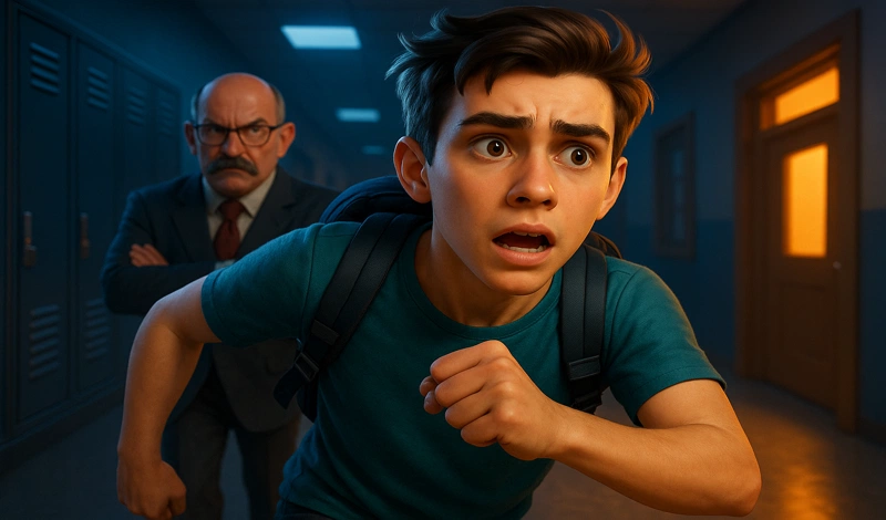 Boy Escape from School: Runaway game background