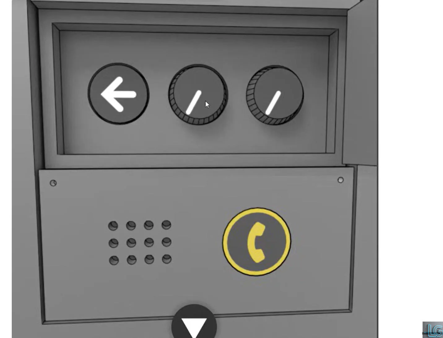 Puzle del teléfono y los diales en Elevator Room Escape