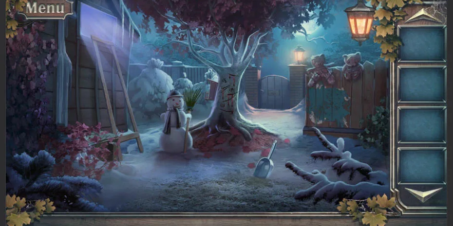 Escape The Nightmare snowy garden puzzle location