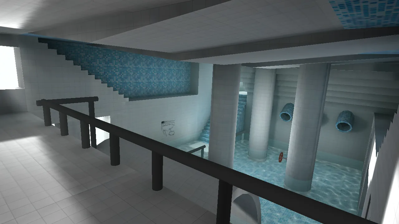 Exit the Backrooms Level 37 dim water passage