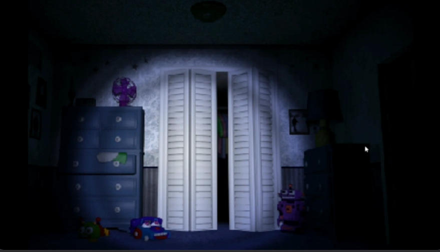 Five Nights at Freddy's 4 hallway flashlight gameplay