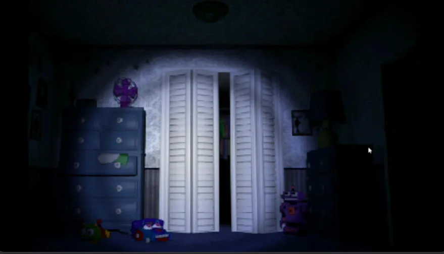 Five Nights at Freddy's 4 linterna en el pasillo