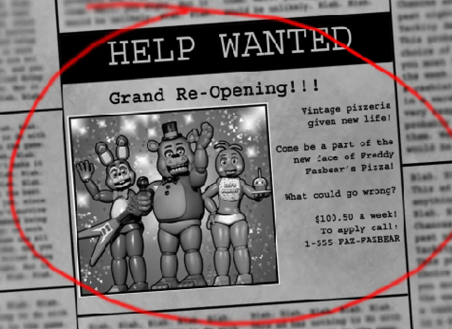 FNAF 2 oficina de seguridad en turno nocturno