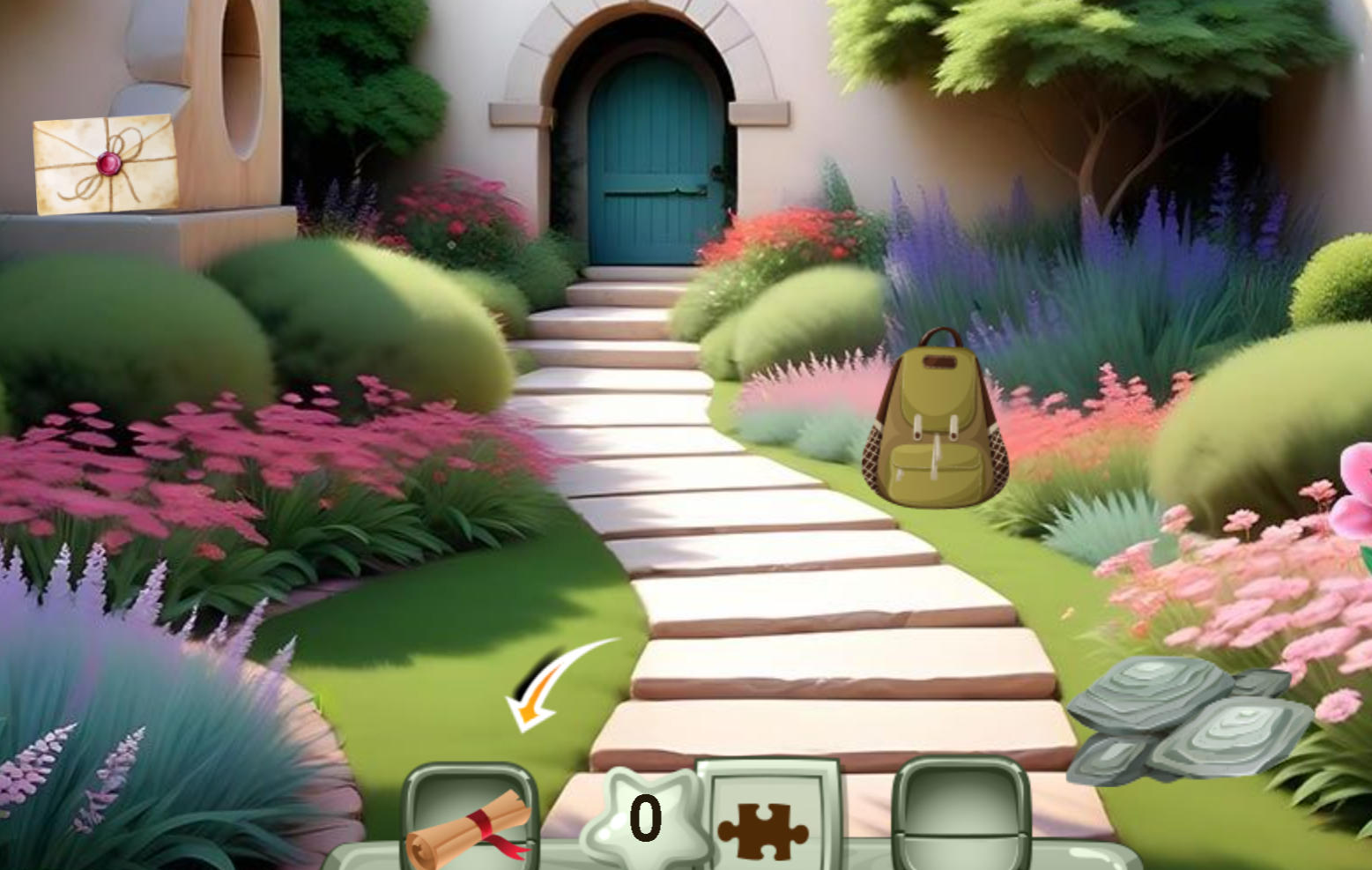Garden Heaven Escape gameplay no jardim paradisíaco