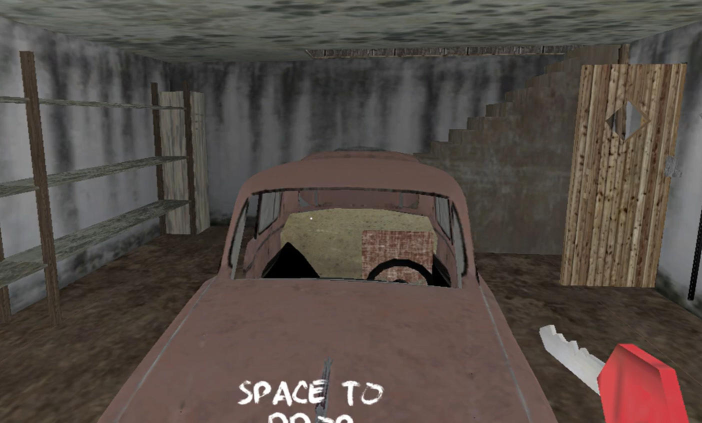 Rota de fuga pela garagem com carro em Granny Original