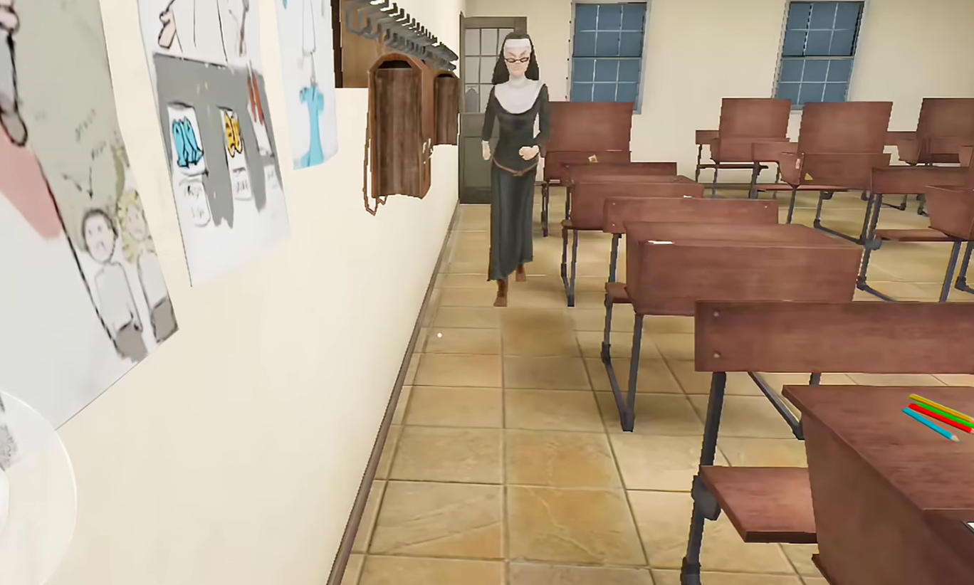Horror Nun 2 aulas y pasillos de la escuela siniestra