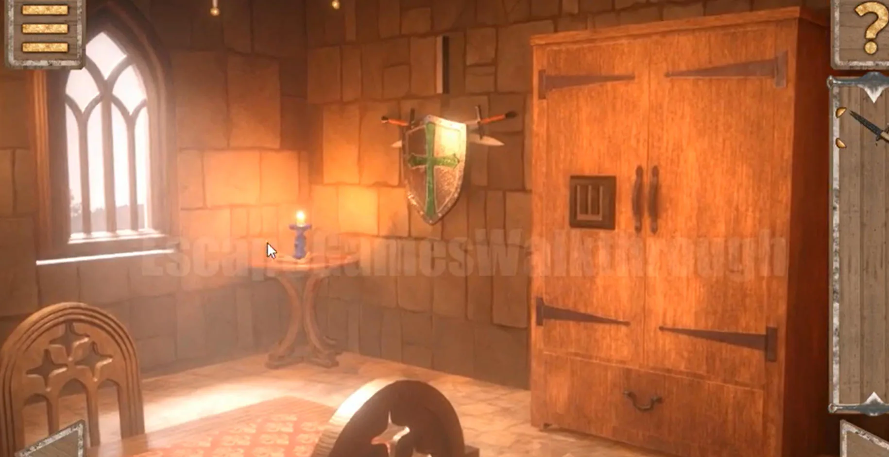 Medieval Escape - sala com puzzle