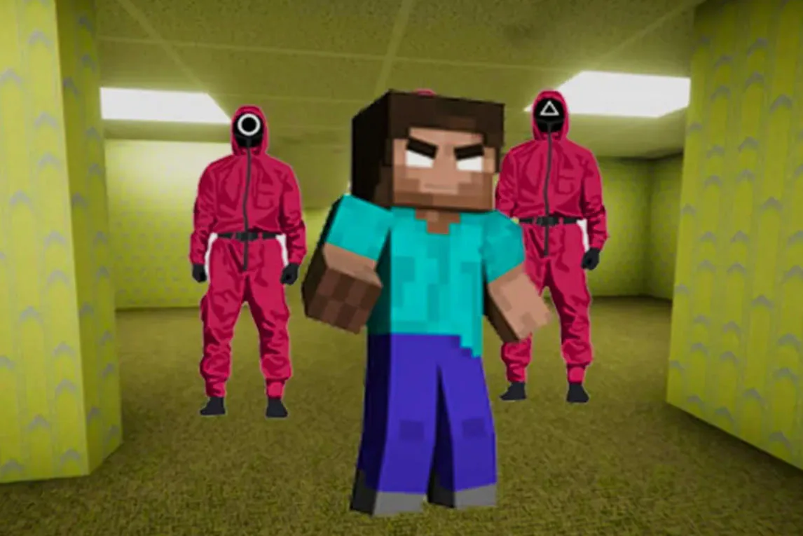 Minecraft Backrooms Squid Game Escape 2 - Clima tenso do inicio ao fim captura 2