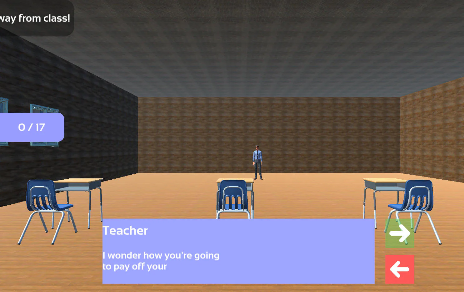School Escape Obbie Run persecución de la profesora