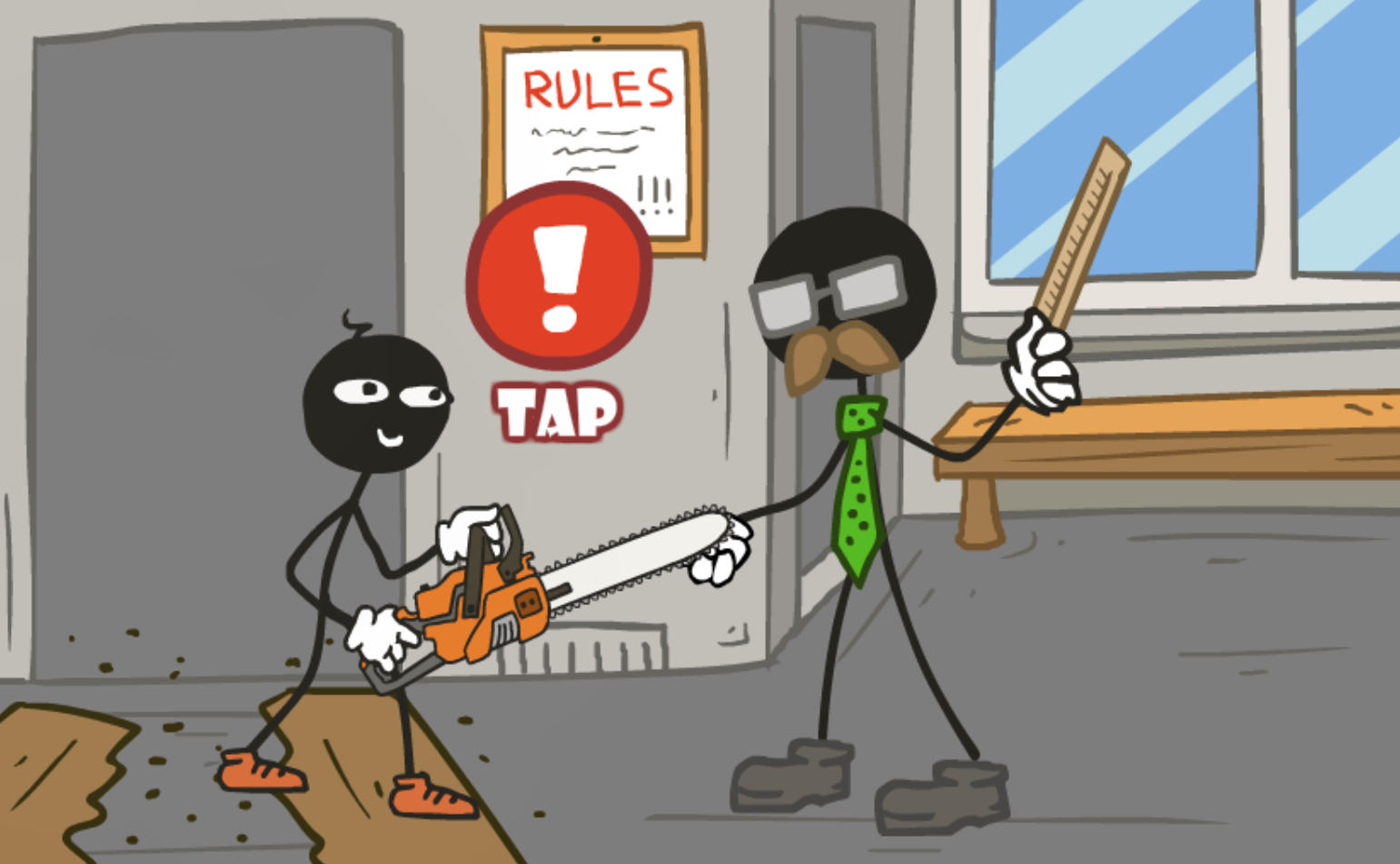 スティックマン脱出:学校編 - マルチプレイヤー脱出ゲームとして協力!