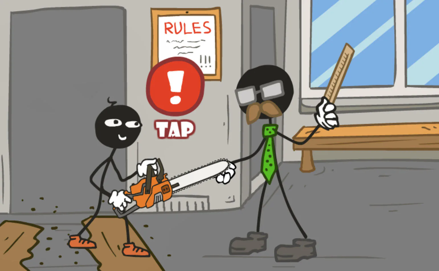Stickman Escape School - progresso discreto
